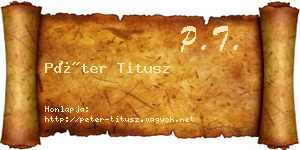 Péter Titusz névjegykártya