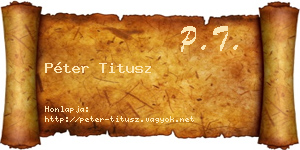 Péter Titusz névjegykártya