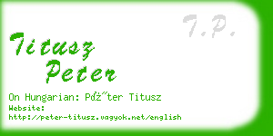 titusz peter business card